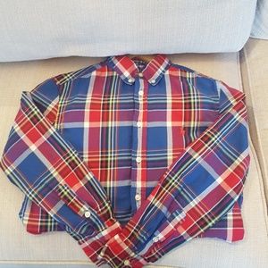 Ralph Lauren Boys' Madras Plaid Shirt; Size 10/12